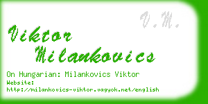 viktor milankovics business card